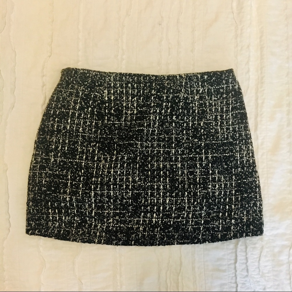 Tweed Mini Skirt Black & White NWOT